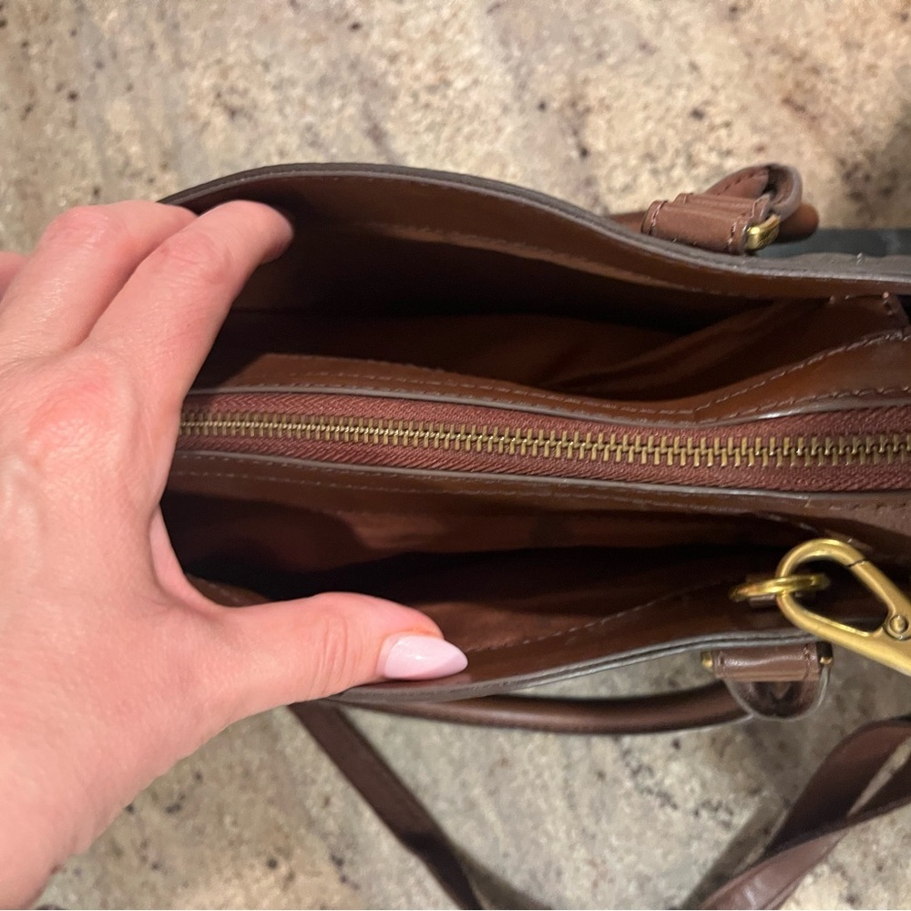 Fossil Black with Brown Leather Crossbody w/ Handles - Picture 4 of 7
